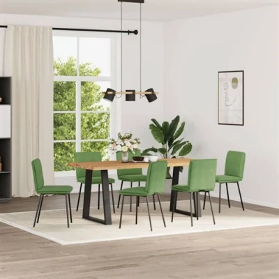 Image de vidaXL Chaises à manger lot de 6 vert clair velours3315617