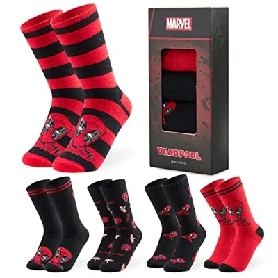 Afbeelding van Marvel Sokken, herensokken, Rood/Zwart