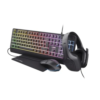 Afbeelding van Trust GXT 792 Quadrox 4 in 1 Gaming Bundel Keyboard Muis Headset Muismat Qwerty