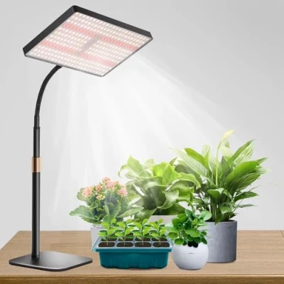 Afbeelding van Railee Plantenlamp, groeilamp voor planten, 192 leds, met 4 koppen/stopwatch, 3H/6H/12H/4 helderheidsmodi/6 standen, dimbaar