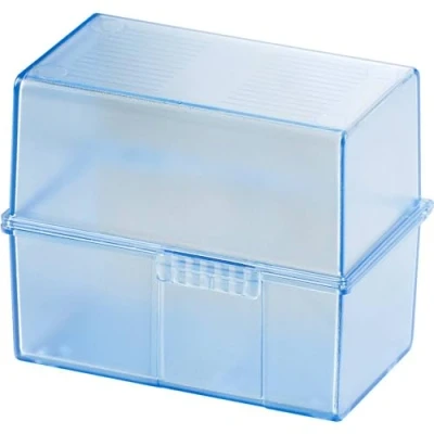 Afbeelding van HAN DIN A8 979 64 Kaartenbox Doorschijnend, Blauw Aantal kaarten (max.): 200 liggend Incl. 100 gelinieer