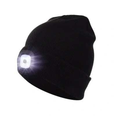 Afbeelding van Muts met LED Verlichting USB Oplaadbare Hoofdlamp Beanie Unisex