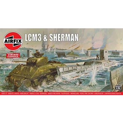 Afbeelding van 1:76 Airfix 03301V LCM3 &amp; Sherman Plastic Modelbouwpakket