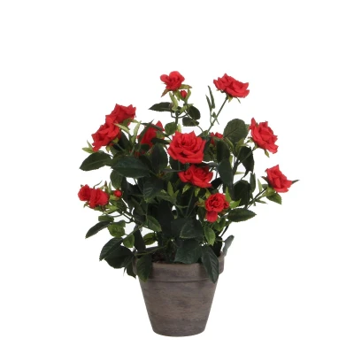 Afbeelding van Rozenstruik Kunstplant in Bloempot Stan H33 x Ø25 cm Roze
