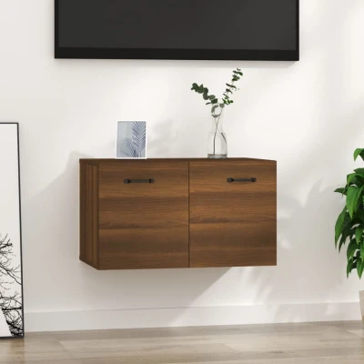 Afbeelding van Wandkast 60x36,5x35 cm bewerkt hout bruin eikenkleur