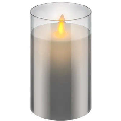 Afbeelding van Goobay LED echte wax kaars in een glas, 7,5 x 12,5 cm mooie en veilige verlichtingsoplossing voor