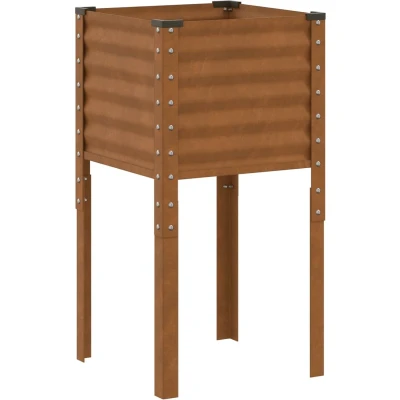 Afbeelding van vidaXL Plantenbak 45x45x88 cm weervast staal