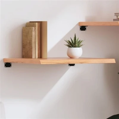 Afbeelding van Wandschap 60x60x4 cm behandeld massief eikenhout lichtbruin