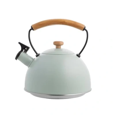 Image de FLORINA Bouilloire Inox (2,3 l) I Sifflante NATURA Poignée en Bois non Electrique Induction, Gaz Pour Thé et Café Sifflement Automatique Couleur: Menthe