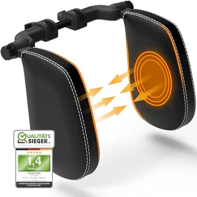 Afbeelding van FLIPLINE SuperSleep, hoofdsteun voor kinderen, comfortabel reisgevoel kinderen en volwassenen, snelle installatie in 2 minuten zonder schroevendraaier, neksteun, nekkussen, autokussen