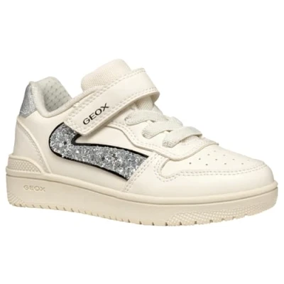 Afbeelding van Geox J Washiba Girl A Sneakers voor meisjes, Zilver (Lt Ivoor Zilver)