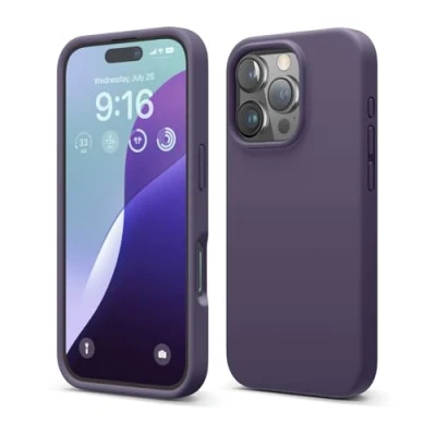 Afbeelding van elago Compatibel met iPhone 16 Pro hoesje, hoogwaardige vloeibare siliconen hoes, volledige beschermhoes, schokbestendig, slanke telefoonhoes