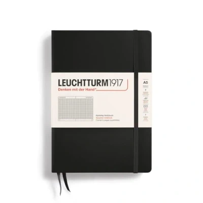 Afbeelding van Leuchtturm1917 Notitieboek Zwart Medium Geruit