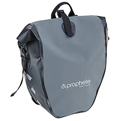 Afbeelding van HikeMeister ® Luxe waterdichte enkele 20 liter fietstas grijs met reflectie veiligheid 100% Waterdicht