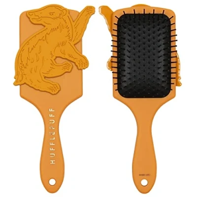 Afbeelding van Harry Potter Huffelpuf Haarborstel, ontklitborstel, plat, groot, das
