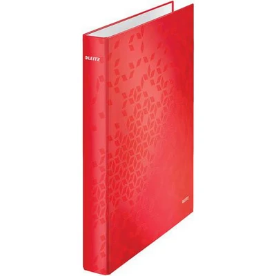 Afbeelding van Leitz WOW ringmap, uit karton, rug van 25 mm, A4, rood 10 stuks
