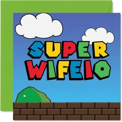 Afbeelding van Verjaardagskaarten voor vrouwen Super Wifeio Grappige verjaardagskaart echtgenote van echtgenoot, vrouw, 145 mm x mm, wenskaarten en haar