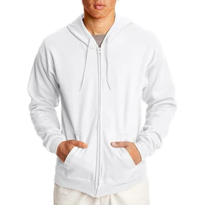Image de Hanes Sweat à capuche opaque pour homme, blanc, XXL