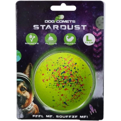 Afbeelding van Dog Comets Stardust Ø 7,5 cm Hondenspeelgoed 100% Rubber Hondenbal Tennisbal Groen Large