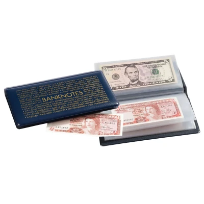 Afbeelding van Leuchtturm Leuchtturm, Zakformaat, Album (gebonden) voor Bankbiljetten (20 st.) 20 bladen Blauw/goud afm: 205x120x25 mm. per st.