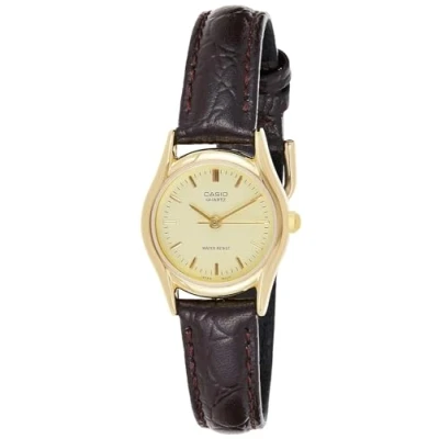Afbeelding van Casio Vintage lederen horloge (ltp 1154pq 7bef), zwart/goud/wit, Modieus