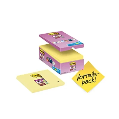 Afbeelding van Memoblok 3M Post it 655 Super Sticky 76x127mm geel 14+2 gratis