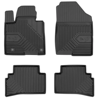 Afbeelding van M MOTOS Rubberen vloermat voor Hyundai Tucson IV sinds 2020, verbeter je reiscomfort met de zwarte antislipmat auto nr. 77, automat alle weersomstandigheden, bescherming tegen vuil.