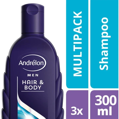 Afbeelding van Andrelon Men Hair &amp; Body Shampoo 300ml