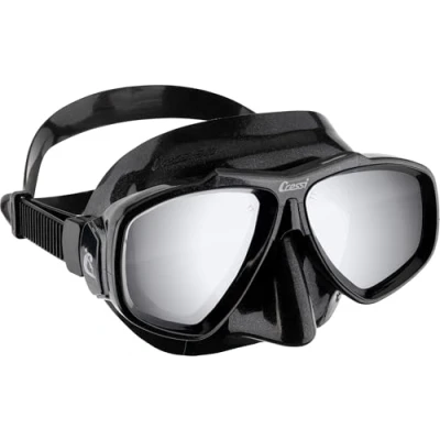Afbeelding van CRESSI Focus Mask Black Mirrored Lens duikmasker, uniseks, volwassenen, zwart/spectra glazen, zilverkleurig, uniek