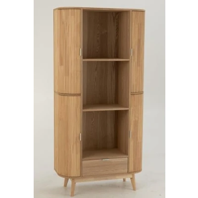 Afbeelding van J Line Kast Vakken Rond Mdf/Dennenhout Naturel