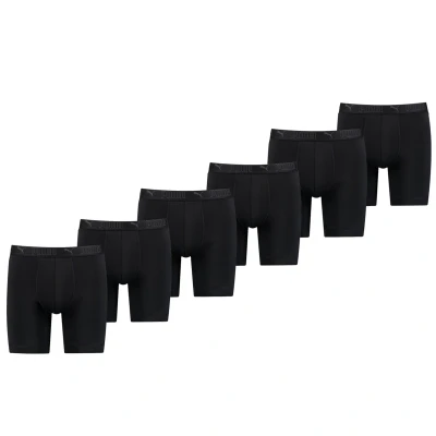 Afbeelding van Puma Sport Boxershorts Long Zwart 6 pack Microfiber Sneldrogend Heren ondergoed Maat M