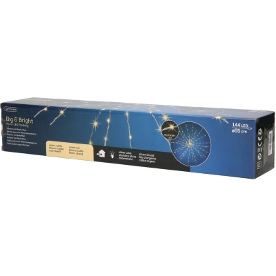 Afbeelding van Poolster zilver met 144 micro LED lampjes warm wit Ø 55CM