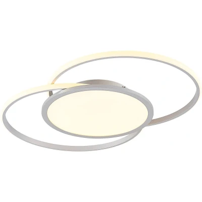 Afbeelding van Lucande LED plafondlamp met dimmer 1licht ijzer, aluminium, kunststof H: 7.2 cm zilver Inclusief lichtbron