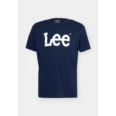 Afbeelding van Lee Woobly LOGO TEE Tshirt print, Heren, Maat: Small, Navy drop
