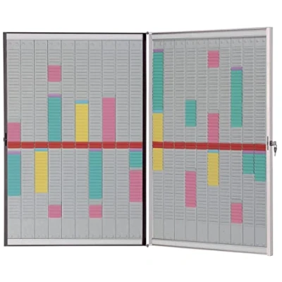 Afbeelding van Nobo 1901361 afsprakenplanner, afsluitbaar frame, magnetisch, 20 kolommen &amp; 54 sleuven, index 2, T stekker sleutel inbegrepen