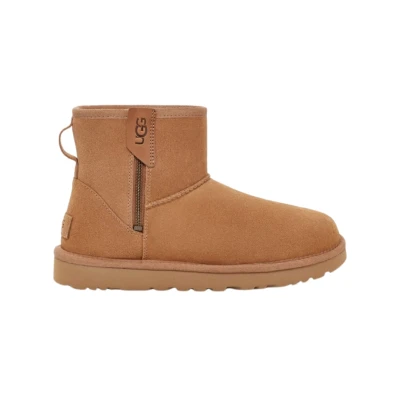Afbeelding van UGG Classic MINI ZIP Snowboots, Dames, Maat: 41, Chestnut Veloursleer