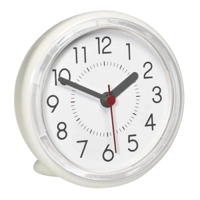 Afbeelding van TFA Dostmann 60.3055.02 analoog polshorloge voor badkamer, waterdicht, zonder boren, 115 x 65 140 mm, crèmewit