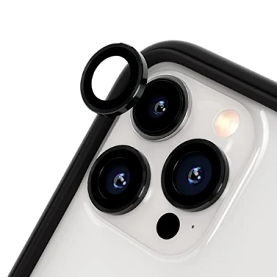 Afbeelding van RHINOSHIELD 9H gehard glas lensbescherming compatibel met [iPhone 14 Pro / Max] Schok en krasbestendigheid, hoge helderheid, splinterbescherming, anti condens technologie, zwart