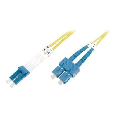 Image de DIGITUS Professional Cordon de raccordement mode unique SC/APC (M) pour LC/UPC 3 m fibre optique duplex 9 / 125 micromètres OS2 démarré sans halogène