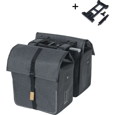 Afbeelding van Basil Urban Dry dubbele fietstas MIK, 50L, charcoal