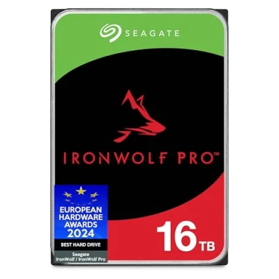Afbeelding van Seagate IronWolf Pro 16 TB, interne harde schijf NAS HDD CMR, 3,5 inch, SATA 6 Gbit/s, 7200 tpm, 256 MB cache, eenvoudig te openen (ST16000NTZ01)