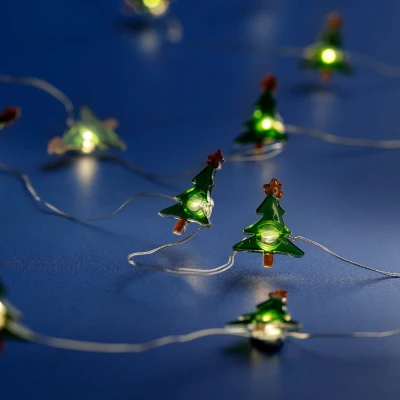 Afbeelding van Micro LED string met Kerstboompjes 190 cm lang 20 LED&#039;s