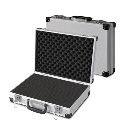 Afbeelding van PeakTech P 7265 Universele koffer voor meetinstrumenten, robuuste draagkoffer, gereedschapsopslag, kubusschuimplaten, schuimrubberen bekleding, afsluitbaar, stofbescherming, XL 390 x 280 100 mm