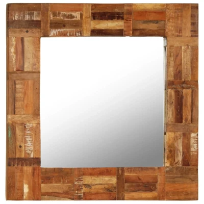Afbeelding van Wandspiegel 60x60 cm massief gerecycled hout