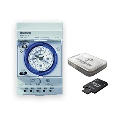 Afbeelding van Theben SYN 1610011 161d analoge timer met synchrone motor en dagprogramma + 64 GB Avantrado Micro SD kaart (klasse 10, U3) adapter