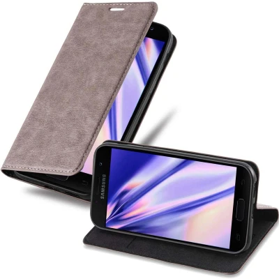 Afbeelding van Cadorabo Hoesje geschikt voor Samsung Galaxy A7 2017 in KOFFIE BRUIN Beschermhoes met magnetische sluiting, standfunctie en kaartvakje Book Case Cover Etui