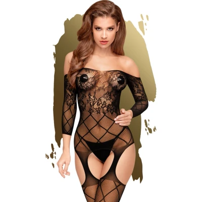Afbeelding van Penthouse Lingerie top Notch Erotische Catsuit met Jarratels Maat XL Zwart
