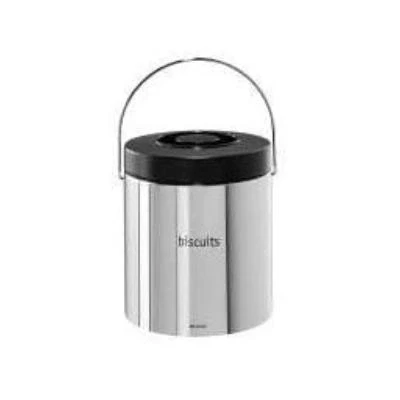Image de BRABANTIA 160301 BOÎTE À BISCUITS BRILLIANT INOX / COUVERCLE MATT NOIR