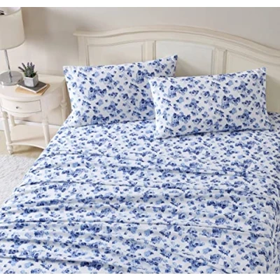 Afbeelding van Laura Ashley Home Beddengoed van geborsteld katoenflanel voor zachtheid en comfort (Emelisa, Queen)