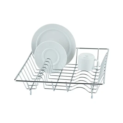 Afbeelding van WENKO Exclusief Duo afdruiprek voor borden en kopjes, verchroomd metaal, 35 x 9 cm, glanzend zilver